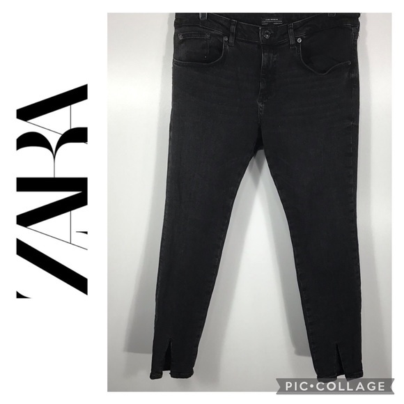 Zara | Washed Slit Leg Black Skinny~12